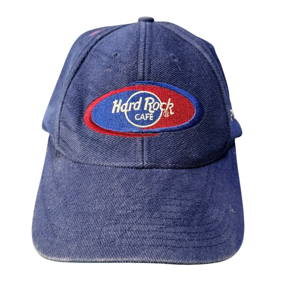 Vintage Hard Rock Cafe Copenhagen Hat Navy Blue Cotton Adjustable Strapback Cap